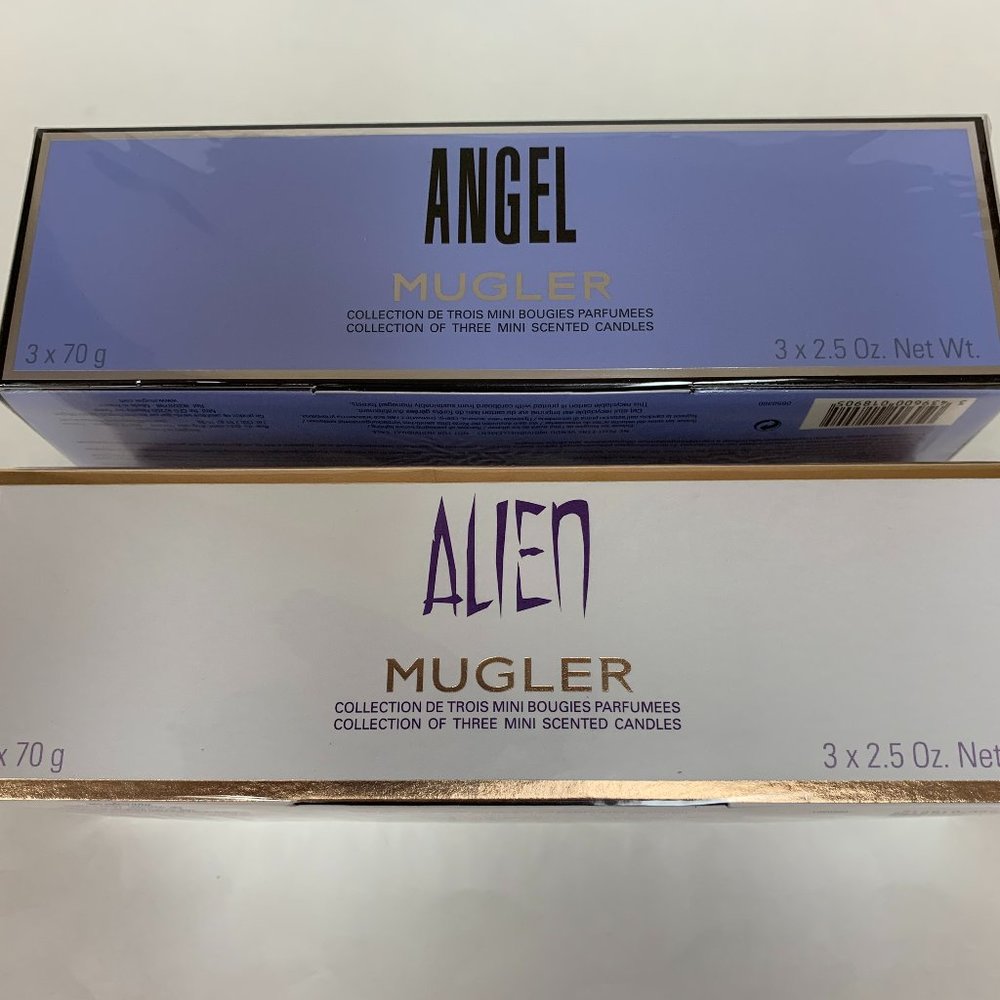 TWO boxes of Mugler 3-Pc. ANGEL & ALIEN Candle Gift Set